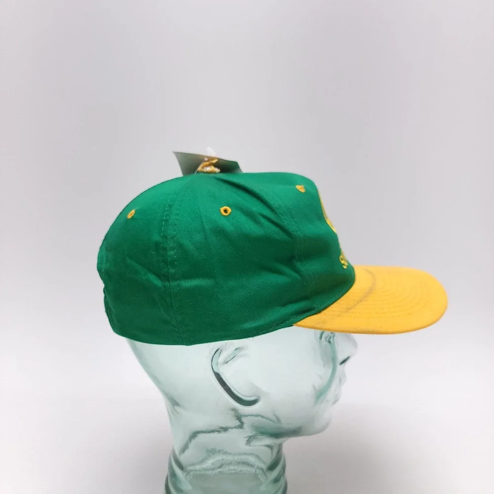 Vintage‎ Seattle SuperSonics Snapback Hat Drew Pearson NBA Green Yellow Skyline